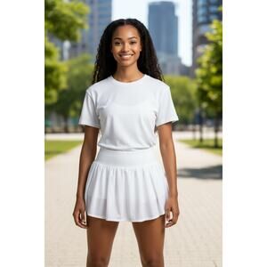 Womens Tennis Golf Pleated with skirt with pockets with shorts-NEW-Size M-White